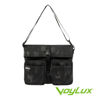 【VoyLux 伯勒仕】Camo迷彩系列雙口袋斜背包-3280475(多層空間收納方便)