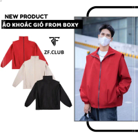 Áo Khoác ZONEF CLUB Gió From Boxy Chất Liệu Gió Tráng, Thời Trang Nam Nữ Unisex Phong Cánh Hàn Quốc 