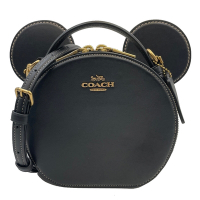 COACH X迪士尼聯名款米奇耳朵手提斜背兩用包(黑)