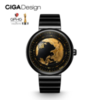 CIGA Design Automatic Movement Luxury Watch for Men 2024 U Series Blue Planet Gilding Version Ceramic Mechanical Wristwatches