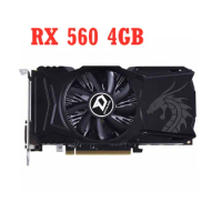 DATALAND RX560 4GB Video Card GPU For AMD Radeon RX 560 4GB RX560 Graphics Cards 7000MHz DVI DVI-D Computer Game Map 896sp Used