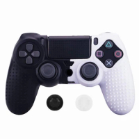ZOMTOP Silicone Cover Skin for Dualshock 4 PS4 Pro Slim Controller Case and Thumb Grips Caps for PlayStation 4 Game Accessories