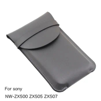 Multi-use phone Universal holster Lidded Straight leather case retro simple pouch for SONY NW-ZX500 ZX505 ZX507