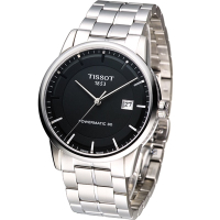 Tissot T-Classic 簡約動力儲存機械錶-黑/41mm