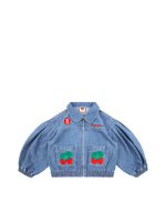เสื้อแจ็คเก็ตเด็กโตผู้หญิง คอปก Strawberry Denim BP61JK406 สีเดนิม