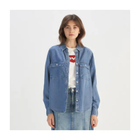 【LEVIS 官方旗艦】女款 襯衫 牛仔襯衫 天絲棉襯杉 長袖襯衫 原色襯衫 上衣 熱賣單品 001BO-0000