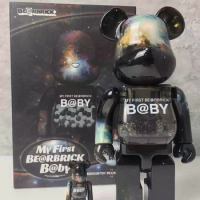 Bearbrick 400%+100% 28cm and 7cm set starry sky Qianqiu one big one small bearbriks color box packaging gift figure