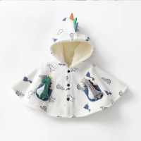 2025 Cloak Coat High-End Feel Baby Early Autumn Coat Baby Outing Cape Boys Girls Clothes Dinosaur Wi