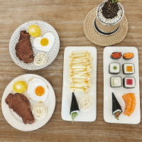 【滿299出貨】假食物模型仿真牛排玩具假黑椒牛扒肉類煎蛋意面西餐廳裝飾展示道