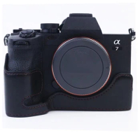 1/4 inch Thread PU Leather Camera Half Case Base for Sony A7 IV
