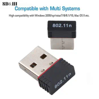 Mini USB Wifi Adapter 802.11n Antenna 150Mbps USB Wireless Receiver Dongle Network Card External Wi-Fi