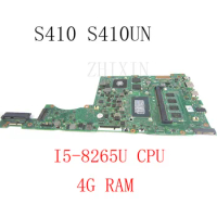 For ASUS Vivobook S410 S410UN S410UN-NS74 Laptop Motherboard with i5-8265U CPU 4GB RAM 60NB0GT0-MB3011 mainboard full test