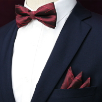 禮服三件套酒紅色領帶男正裝商務休閑韓版結婚新郎領結方巾領結