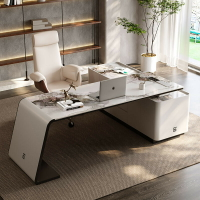 電腦桌 辦公桌 意式極簡老板辦公桌輕奢現代轉角巖板電腦桌高檔書房書桌椅總裁桌