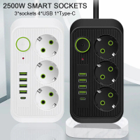 2500W Stop Kontak USB Kabel Serbaguna Multiguna Panjang 2 Meter Original Power Socket 3 Colokan+ 1 T