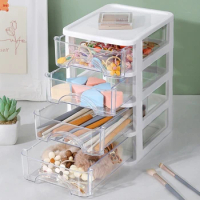 Desk with Drawer Desktop Desk Storage Box Plastic Stackable Organizers Stationery Supplies for Home