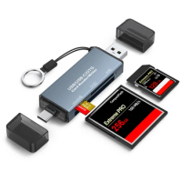 CF Card Reader 3-in-1 SD Memory Card MicroSD SLR Camera TypeC Dual-Purpose OTG Car USB