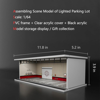 Hot Diecast Wheels Display Case - 1/64 Scale Die-Cast Model Car Display Case With LED Light And Acry