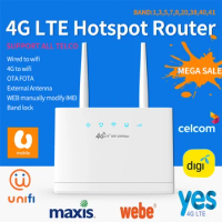 4G WiFi Wireless Router Router Wireless Modem 300Mbps External Antennas with SIM Card Slot Internet Connection Wireless Router