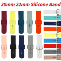 20mm 22mm Silicone Strap for Samsung Galaxy Watch 3 4 5 6 Active 2/Gear S3 Sport Watchband for Huawei Watch GT4 3 Pro 2 2e Belt