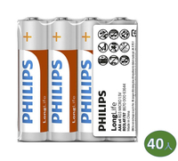 PHILIPS 飛利浦 4號AAA碳鋅電池 (4顆*10組) 40入 (熱縮)