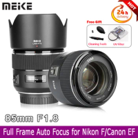Meike 85mm F/1.8 Full Frame Auto Focus Portrait Prime Lens for Nikon F / Canon EOS EF Mount Digital DSLR Cameras