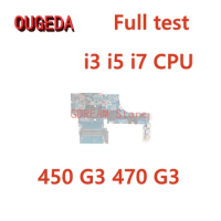 OUGEDA DAX63CMB6C0 DAX63CMB6D1 855672-601 855672-001 855674-601 For HP ProBook 450 G3 470 G3 Laptop Motherboard i3 i5 i7 CPU