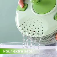 Vegetable Dehydrator Electric Quick Cleaning Dryer Household Large Capacity Dehydrator Kitchen Gadget Manual Drain Salad Basket