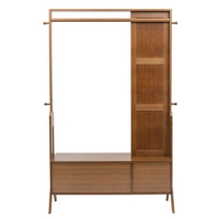 103*33*169cm Bamboo Garment Rack Freestanding Closet Organizer Open Wardrobe For Entryway