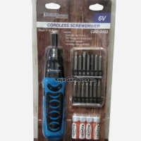 Cordless Screwdriver 6V 1/4 inch Mesin Bor Portable Drill Batre Obeng Bulak Balik Baterai 6 Volt Ben