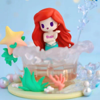 kawaii Disney Princess Tea Cup Sweetheart Series Little Mermaid Ariel Action Figure Toys Cartoon Collection Model Doll Kids Gift