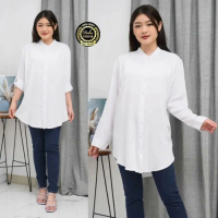 kemeja tunik kerah Shanghai #3029# - Putih