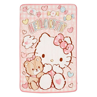 小禮堂 Hello Kitty 披肩毛毯 100x140cm (粉熊熊款)