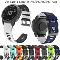 20 22 26MM Quick fit Watch Band Strap for Garmin Fenix 6X Pro Watch Silicone Easyfit Wrist Band For Fenix 6S 6Pro 5S Watch Strap
