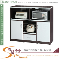 《風格居家Style》(塑鋼材質)4.2尺電器櫃-胡桃/白色 162-04-LX