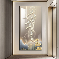 客廳掛畫 無框畫現代輕奢玄關裝飾畫 九魚聚財圖 風水畫 招財  裝飾畫 發財樹 樹 黃金 金箔 招財 居家裝