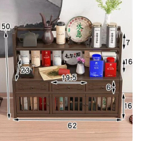 木製置物架（梯形款【60長四層三抽三門】） 