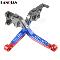 Motorcycle Accessories CNC Adjustable Brake Clutch Levers With LOGO For YAMAHA MT03 MT 03 MT-03 2005 2006
