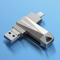 Free Custom Laser Engraving LOGO Color Metal 4 IN 1 OTG Flash Drive Type-C+iPhone+ Android+ USB3.0 128GB 64GB 32GB 16GB