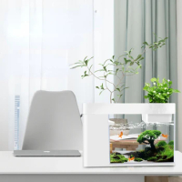 Desktop Small Aqua Acrylic Plastic Aqua Home Office Fish Flower Aqua Landscape