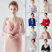 #婷婷百货現貨】💖婚紗禮服披肩 薄紗披肩 新娘披肩 遮 伴娘披肩 媽媽披肩-Misaki精品