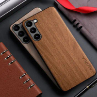 Case for Samsung galaxy s20 s21 s22 s23 Ultra plus FE 5G funda bamboo wood pattern Leather back cover for galaxy s23 ultra case