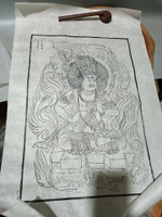 日本回流古董木版印拓片不動明王像，保真。日本棉紙。特別精美，