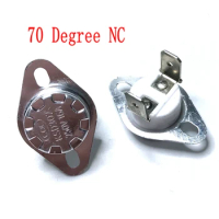 10PCS/Lot KSD301 / KSD302 70 C Normally Closed 250V 16A Fixed Ring Bent Foot 70 Degree NC Ceramic Temperature Switch Hot
