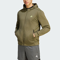 Adidas TR-ES+ FZ JA IJ9613 男 連帽 外套 亞洲版 運動 訓練 吸濕排汗 拉鍊口袋 軍綠