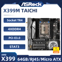AMD X399 Motherboard ASRock X399M Taichi Socket TR4 8×DDR4 128GB PCI-E 3.0 M.2 USB3.1 ATX support AMD Ryzen Threadripper cpu