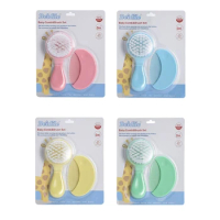 Pack of 2 Baby Hair Care Essential Soft Bristles &amp; Non Slip Comb set Newborn Hair Grooming Set Durable for Healthy Hair