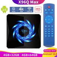 X96Q MAX Android 10.0 Smart TV Box Allwinner H616 4GB 32GB 2.4G 5G WiFi Bluetooth 4K Media Player 4G 64G X96Q Android TV Box