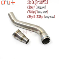 For HONDA CB650F CBR650F 2014-2018 CB650R CBR650 2019-2022 Motorcycle Exhaust Modified 60mm Stainless Mid Link Pipe Muffler