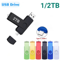 2 IN 1 USB Flash Drive 2TB Type C / USB Pen Drive OTG Type C 2TB USB Stick Pen Drive Cle USB Flash Drive External Storage U Disk